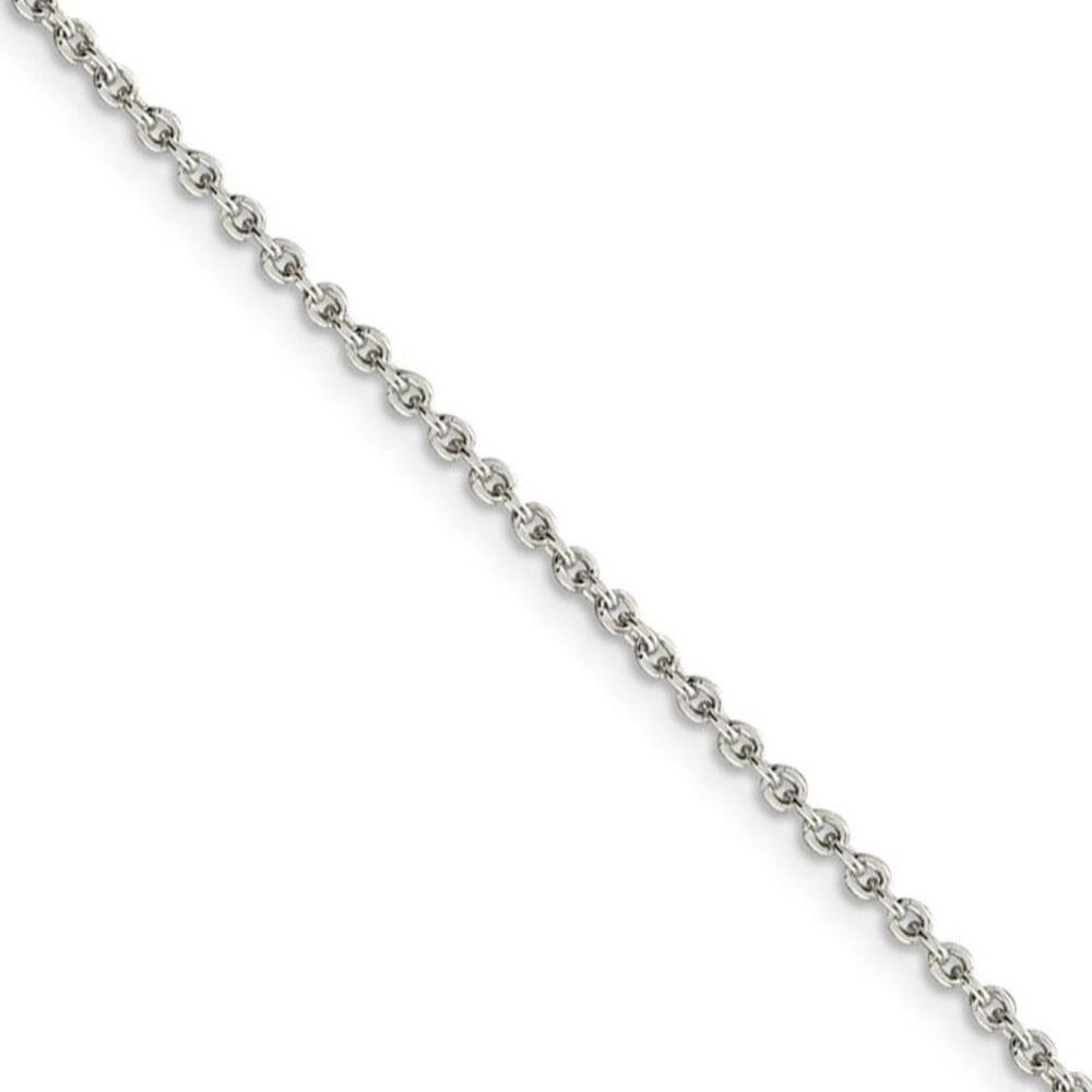 2mm Sterling Silver Classic Solid Cable Chain Anklet, 10 Inch